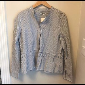 Cute peplum striped button up!